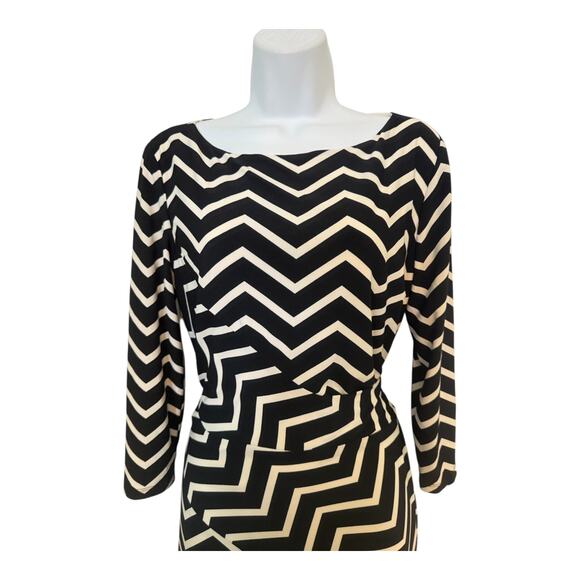 Lauren Ralph Lauren Black with White Shamrock Pattern Ties Back 10 - Picture 5 of 11